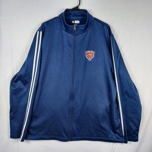 Chicago Bears XL Full Zip Jacket Navy NFL Team Apparel Striped Sleeve